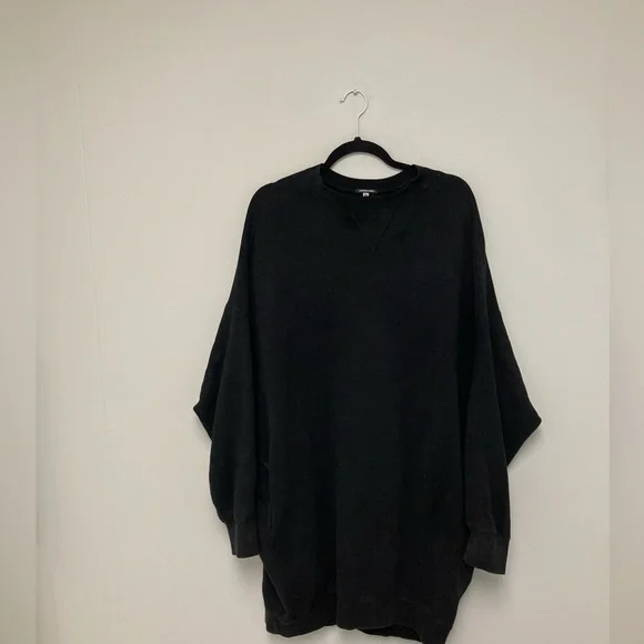 r13 grunge sweatshirt dress R13 Robe Sweatshirt Elongated Grunge Acid Black